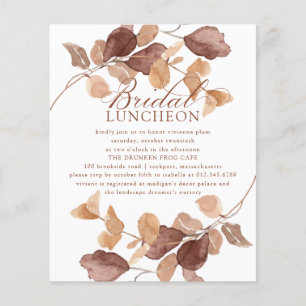 BUDGET Fall Leaves Bridal Shower Luncheon Invite