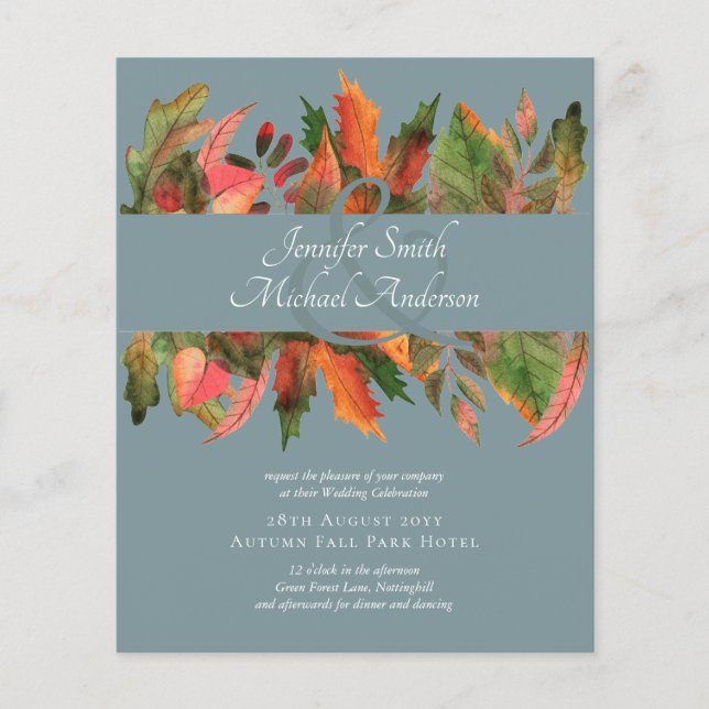 BUDGET Fall Leaves Wedding Flyer (Front)