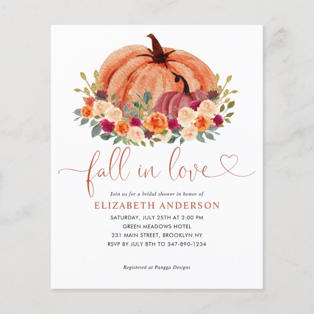 Budget Fall Love Terracotta Pumpkin Bridal Shower (Front)