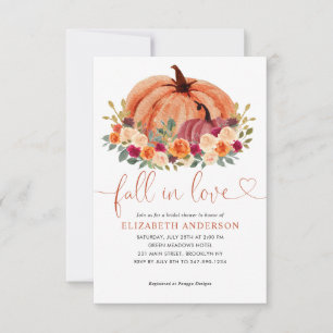 Budget Fall Love Terracotta Pumpkin Bridal Shower Card