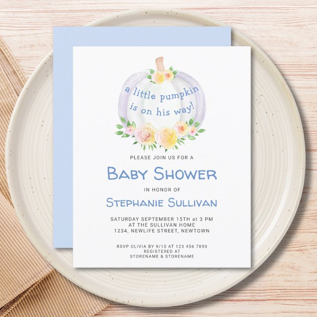 Budget Fall Pumpkin Baby Shower Invitation (Creator Uploaded)