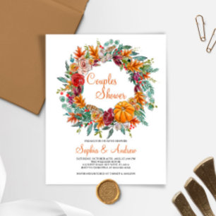 Budget Fall Pumpkin Couples Shower Invitation
