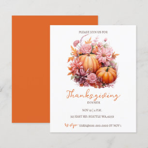 Budget Fall Pumpkins Thanksgiving Invitation