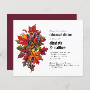 Budget Fall Rehearsal Dinner Invitation