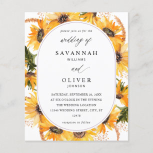 Budget Fall Sunflower Floral Wedding Flyer