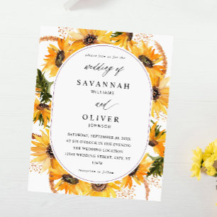 Budget Fall Sunflower Floral Wedding - White Flyer