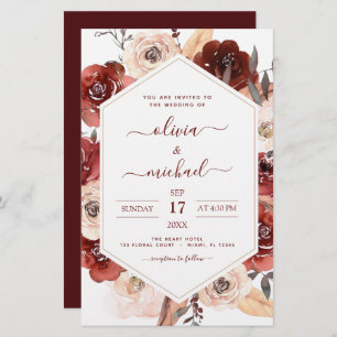 Budget Fall Wedding Burnt Orange Floral