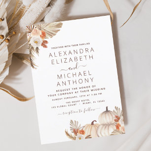 Budget Fall Wedding Pampas Grass Terracotta Flyer