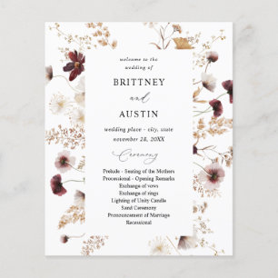 Budget Fall Wildflowers Floral Wedding Ceremony Flyer