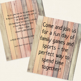Budget Family Games Day Slogan Coloured Wood