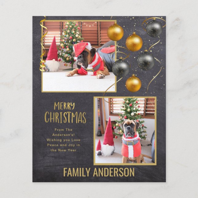 BUDGET Family PHOTO Christmas Greeting Gold Flyer (Front)