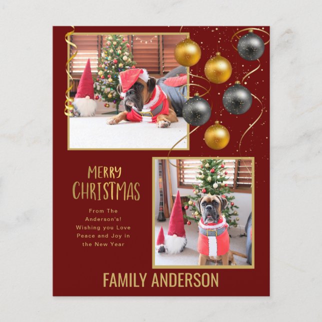 BUDGET Family PHOTO Christmas Greeting Gold Flyer (Front)