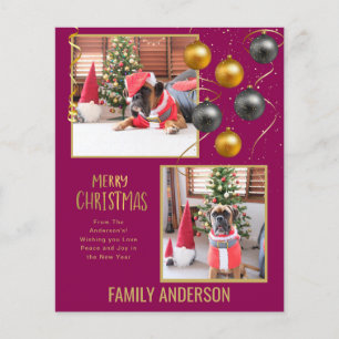 BUDGET Family PHOTO Christmas Greeting Gold Flyer