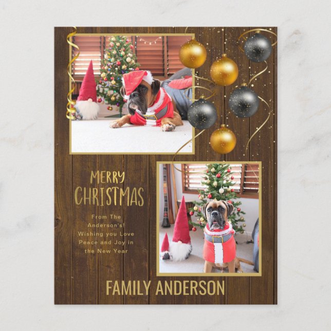 BUDGET Family PHOTO Christmas Greeting Gold Flyer (Front)
