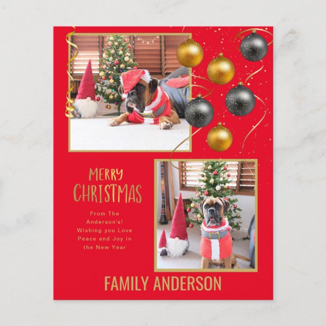 BUDGET Family PHOTO Christmas Greeting Gold Flyer (Front)
