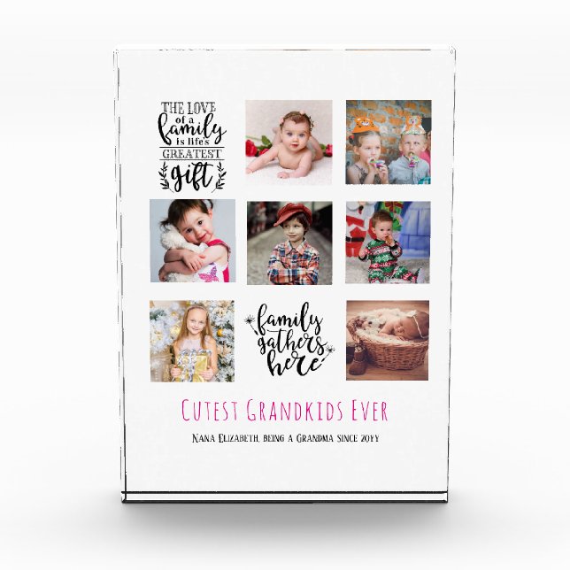 Budget Family Photo Collage Gift Grandparent Pa Ma (Front)