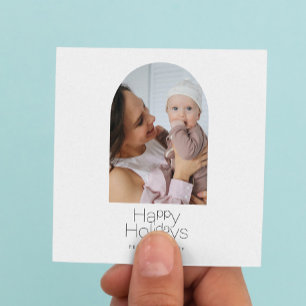 Budget family photo winter holidays square card