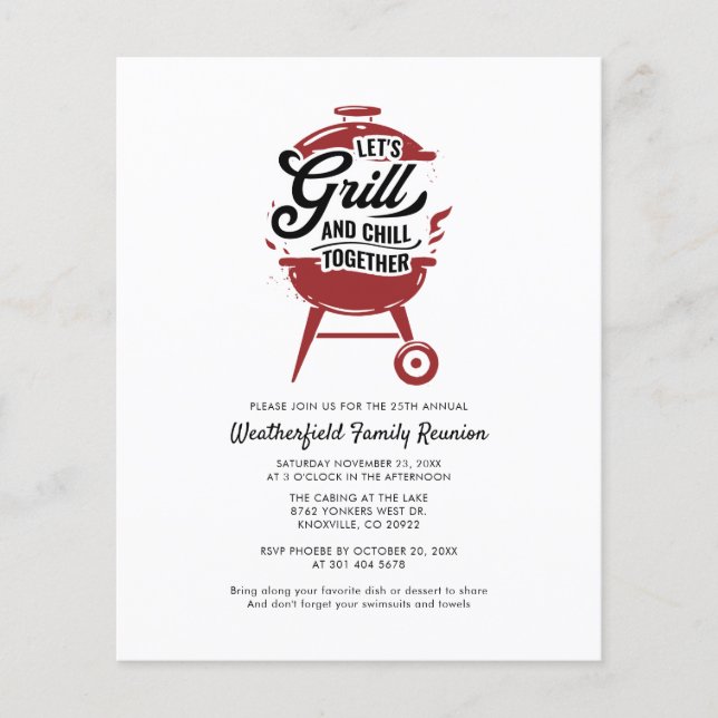 Budget Family Reunion Annual Party Invitation (Front)