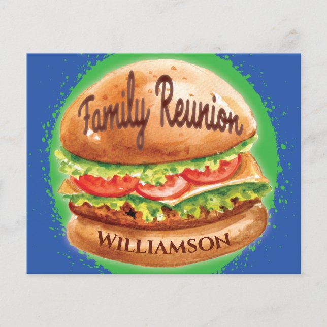 Budget Family Reunion Barbecue Picnic Invitation (Front)