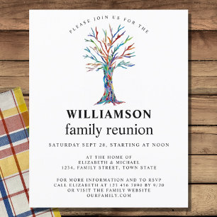 Budget Family Reunion Family Tree Invitation