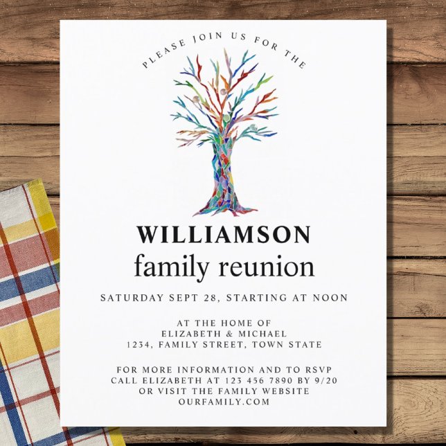 Budget Family Reunion Family Tree Invitation (Creator Uploaded)