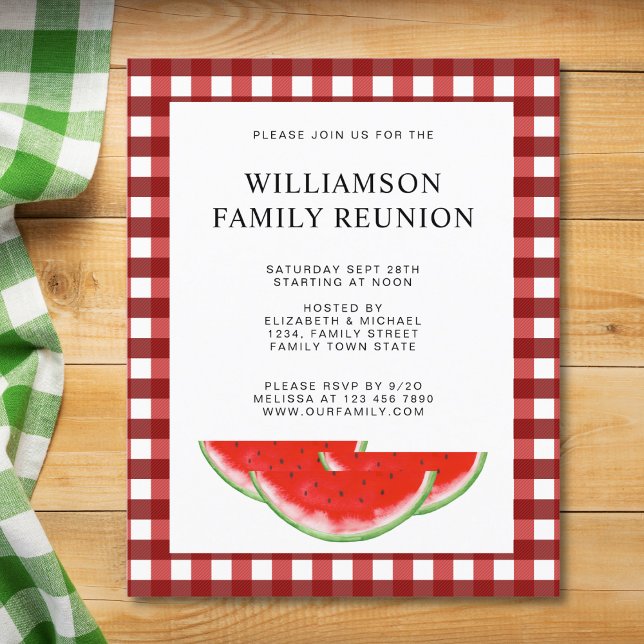  Budget Family Reunion Plaid Watermelon Invite (Creator Uploaded)
