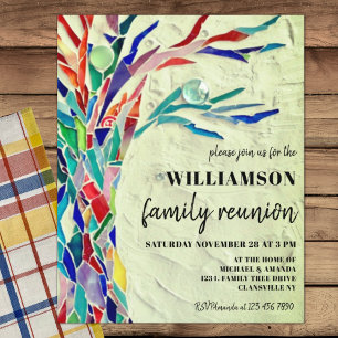 Budget Family Tree Family Reunion Green Invitation