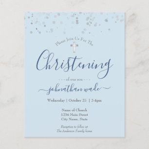 Budget Fancy Script Christening Flyer