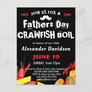 BUDGET FATHER'S DAY Crawfish Boil Invitation Postcard