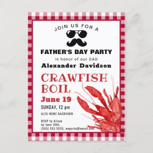 BUDGET Father's Day Crawfish Boil Party Invitation Postcard