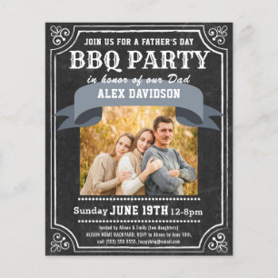 BUDGET Father's Day Photo Chalkboard BBQ Invite