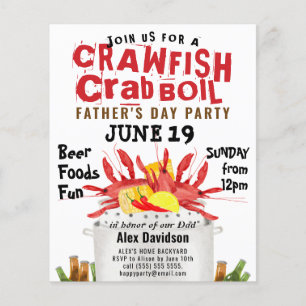 BUDGET Father's Day Photo Crawfish Boil Invitation