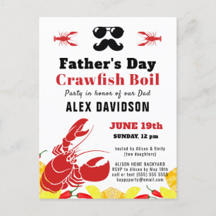 BUDGET Father's Day Photo Crawfish Boil Invitation Postcard