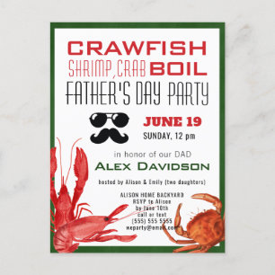 BUDGET Father's Day Photo Seafood Boil Invitate Postcard