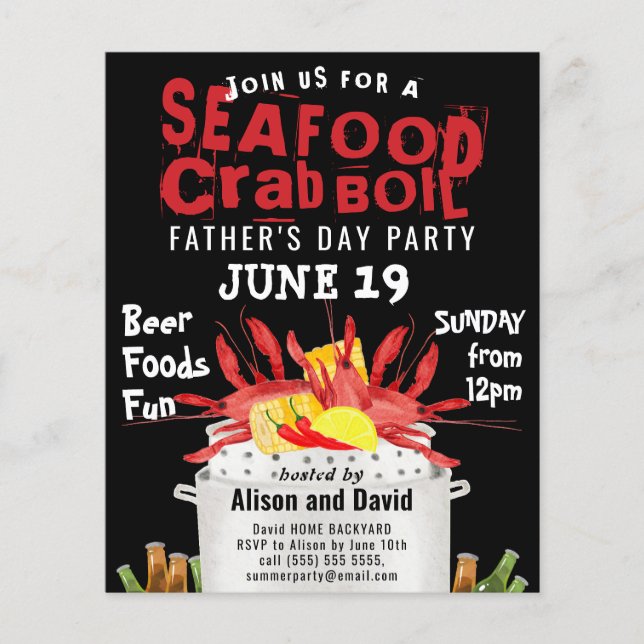 BUDGET Father's Day Seafood Boil Party Invitation (Front)