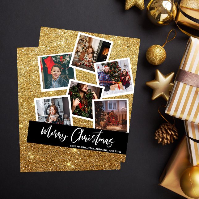 Budget Faux Gold Glitter Multi Photo Christmas (Creator Uploaded)