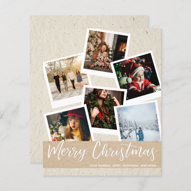Budget Faux Kraft Instant Multi Photo Christmas (Front/Back)