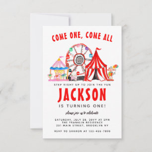 Budget Festive Carnival Circus Party Kid Birthday Card