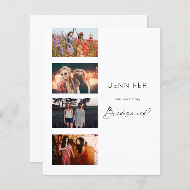 Budget Filmstrip Be My Bridesmaid Multi Photo Scri (Front/Back)