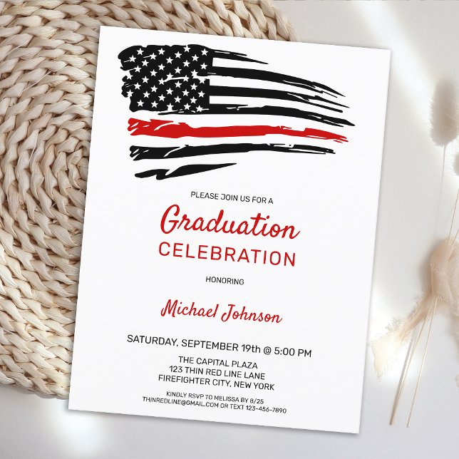 Budget Firefighter Graduation Party Invitation (Creator Uploaded)
