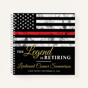 Budget Firefighter Retirement Fireman Flag Guest Notebook