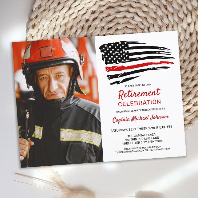 Budget Firefighter Retirement Photo Invitations (Creator Uploaded)