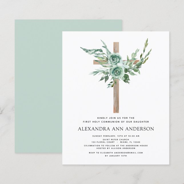 Budget First Holy Communion Greenery Eucalyptus (Front/Back)