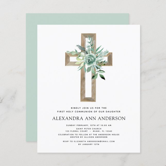 Budget First Holy Communion Greenery Eucalyptus (Front/Back)