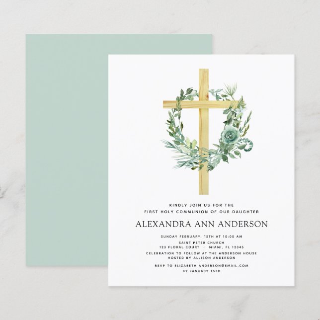 Budget First Holy Communion Greenery Eucalyptus (Front/Back)