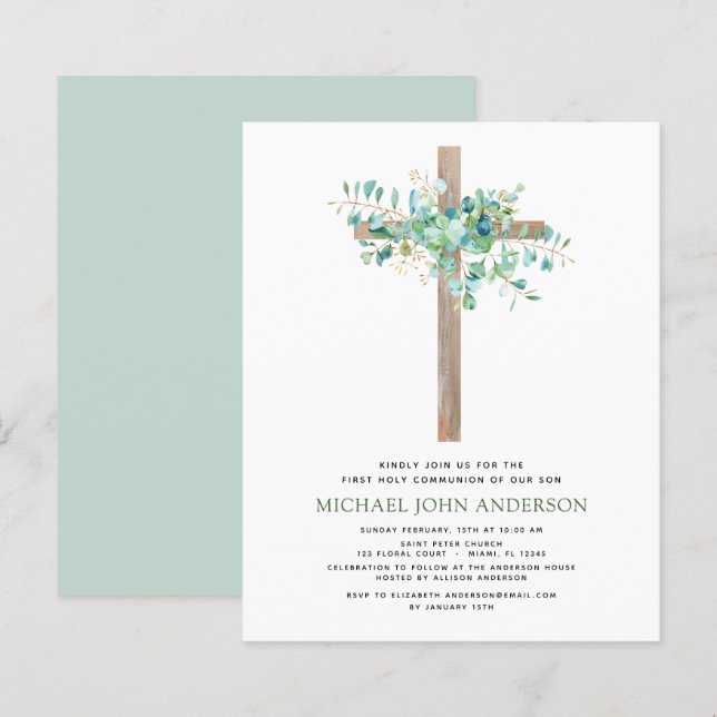 Budget First Holy Communion Greenery Eucalyptus (Front/Back)
