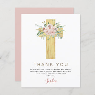 Budget First Holy Communion Thank You Dusty Pink