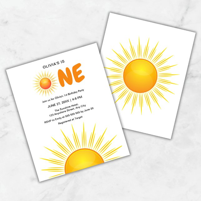 Budget First Trip Around the Sun Birthday Invite  (Budget First Trip Around the Sun 1st Birthday Invitation )