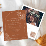 Budget Floral Arch Terracotta Photo Boho Wedding<br><div class="desc">Budget Floral Arch Terracotta Photo Boho Wedding Invite</div>