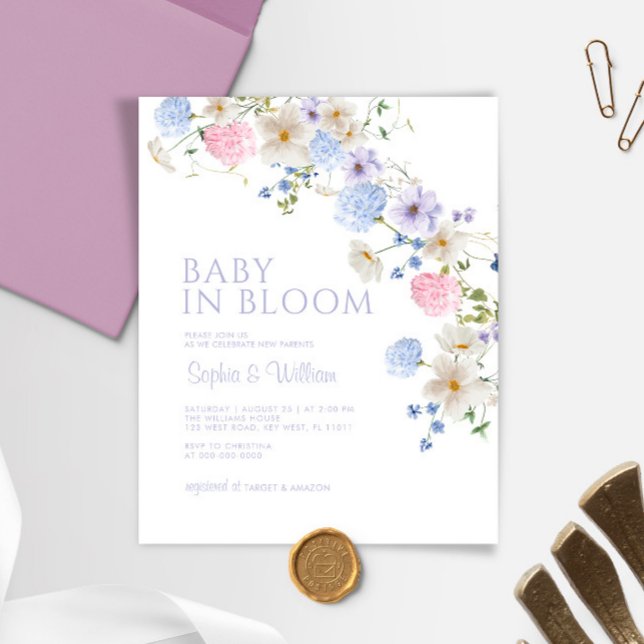 Budget Floral Baby in Bloom Shower Invitation (Creator Uploaded)